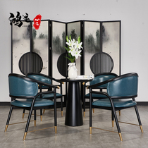 Sales Department talks about table and chairs combined rear modern light lavish table Four chairs Hotel Negotiate Sample Board Room Business Reception Chair