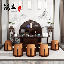 New Chinese full solid wood tea table office integrated tea table utilf tea table Zen Serve tea table Tea table chair high-end custom-made