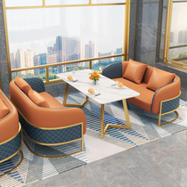 Light luxury hotel lobby leisure negotiation reception milk tea shop cafe restaurant deck sofa table and chair combination