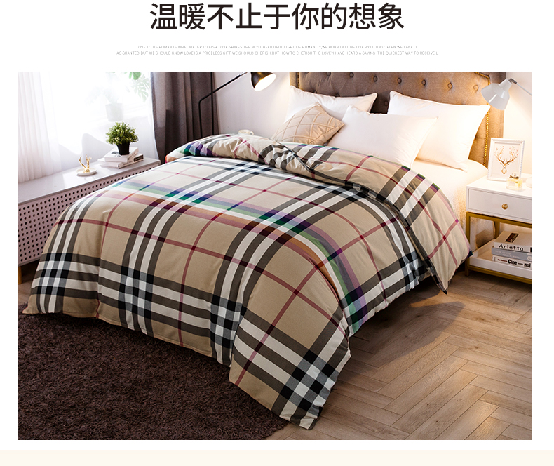 Chăn bông nguyên chất bao gồm một mảnh mùa thu và mùa đông ấm áp dày đơn chăn đôi 200 * 230cm đơn giản chăn nam - Quilt Covers chăn mền cotton