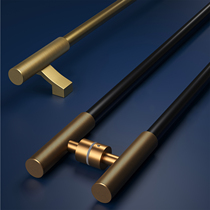 Minimalist glass door handle light luxury hotel B&B personalized creative framed push-pull Chinese-style solid wood door handle side-mounted