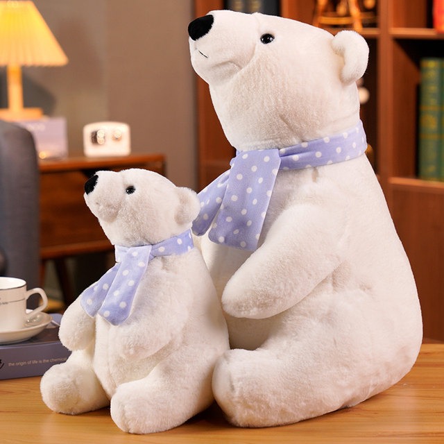 ນັ່ງ polar bear doll ສີຂາວຫມີ plush toy ຂອງເດັກນ້ອຍ rag doll doll ສະດວກສະບາຍນອນເດັກນ້ອຍຂອງປະທານແຫ່ງ