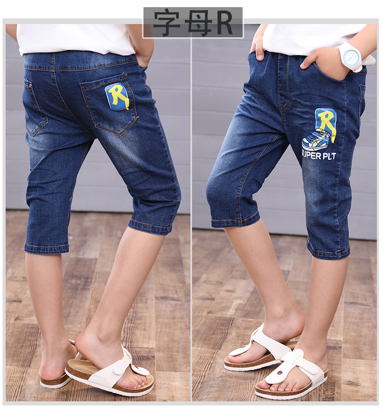 2018 mùa hè mới quần áo trẻ em trai bảy quần phần mỏng quần short denim trẻ em trong các trẻ em lớn Hàn Quốc phiên bản của quần thủy triều