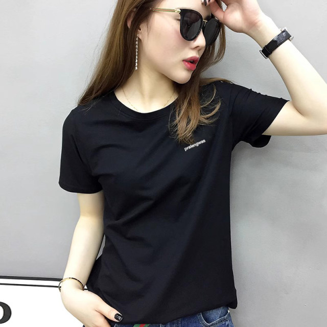 European women's clothing 2024 new European goods trendy white t-shirt women's short-sleeved pure cotton loose ins half-sleeved T-shirt summer