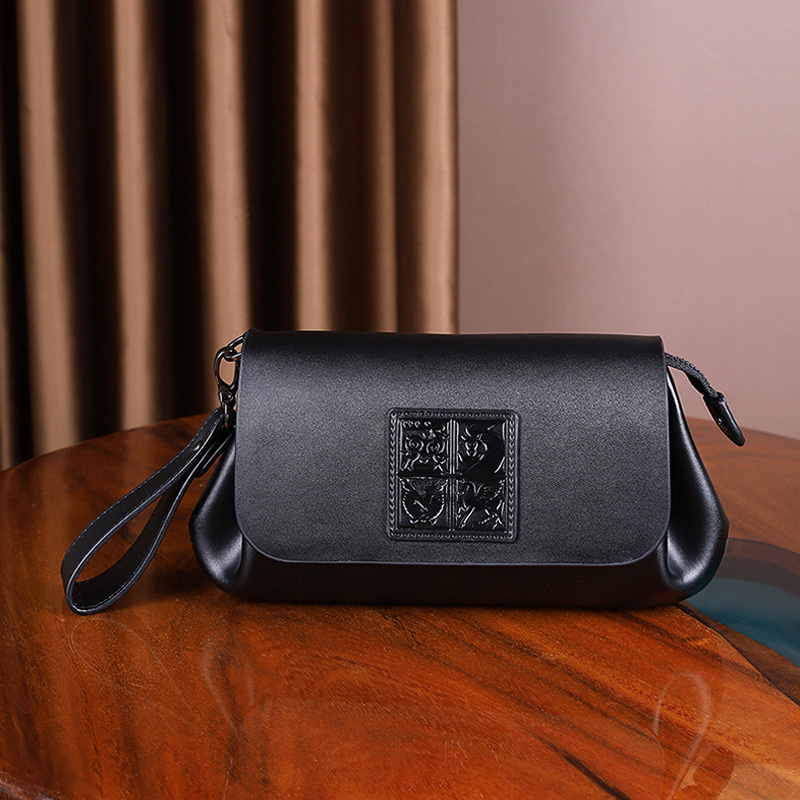 Men's Clutch Bag Genuine Leather 2026 New Style Mobile Phone Bag Cowhide Large Capacity Clutch Bag Multi-Functional Wallet Clutch Bag
