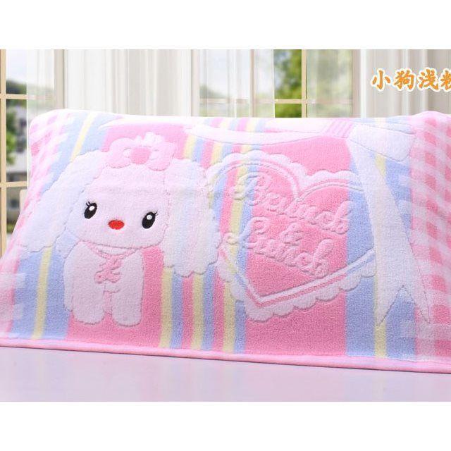 100% Cotton Cartoon Old-Fashioned Plain Pillow Towel Pure Cotton Pure Color Single Pillow Towel Thickeneded and Enlarged One Pair