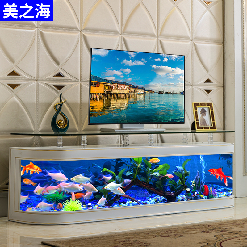 USD 410.54] light luxury tv cabinet fish tank living room large floor to  ceiling bar table tea table household lazy people no water exchange floor  aquarium - Wholesale from China online shopping