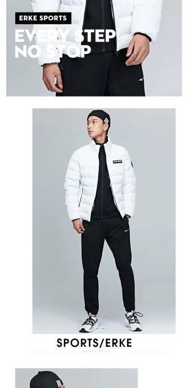 Quần áo cotton nam Hongxing Erke 2019 mùa xuân áo mới thể thao đào tạo áo gió mùa xuân ấm áp lạnh nam - Quần áo độn bông thể thao áo phao nam