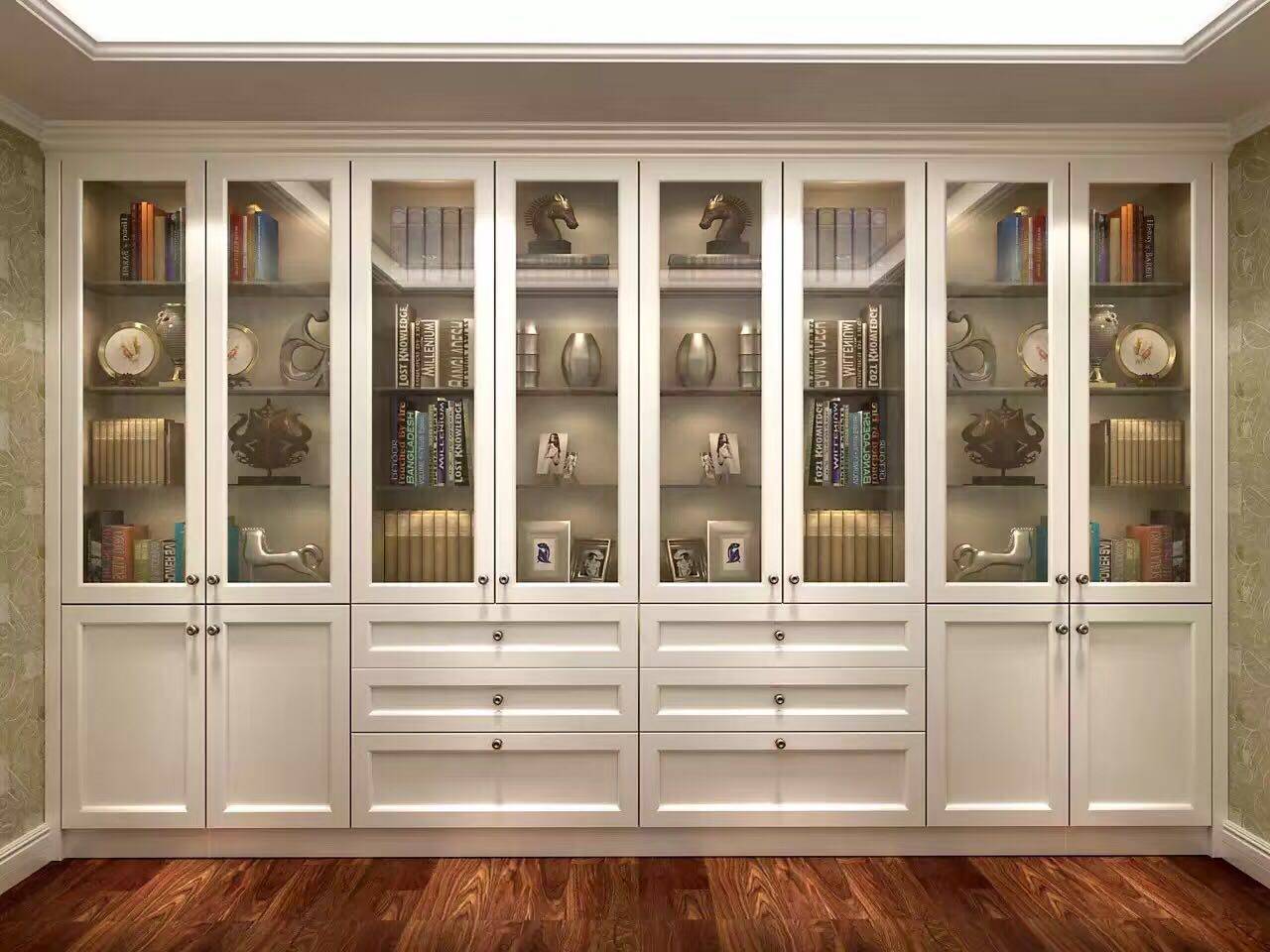 American red oak wood whole cabinet door wardrobe door custom bookcase wardrobe shoe cabinet custom European whole cabinet door custom