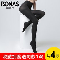 Bonas stockings womens pantyhose anti-hook silk spring and autumn season thick autumn and winter thin section large size thin leg base socks