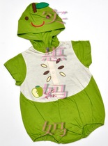 Shanghai Spot Japan Straight Away Small Cute Baby Short Sleeve Apple Whole Cotton One-piece Suit 80cm