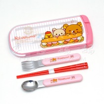 Shanghai spot Japan direct delivery Rilakkuma Rilakkuma delicious burger tableware set three-piece set