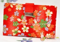 Import special price spot Japan straight sent Kyoto traditional creamy handmade red buckle card bag