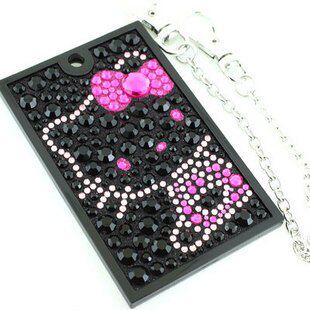 Import Special Price Spot Japan Straight Away Hello Kitty Shiny IC Card Bag Delivery Pendant Black