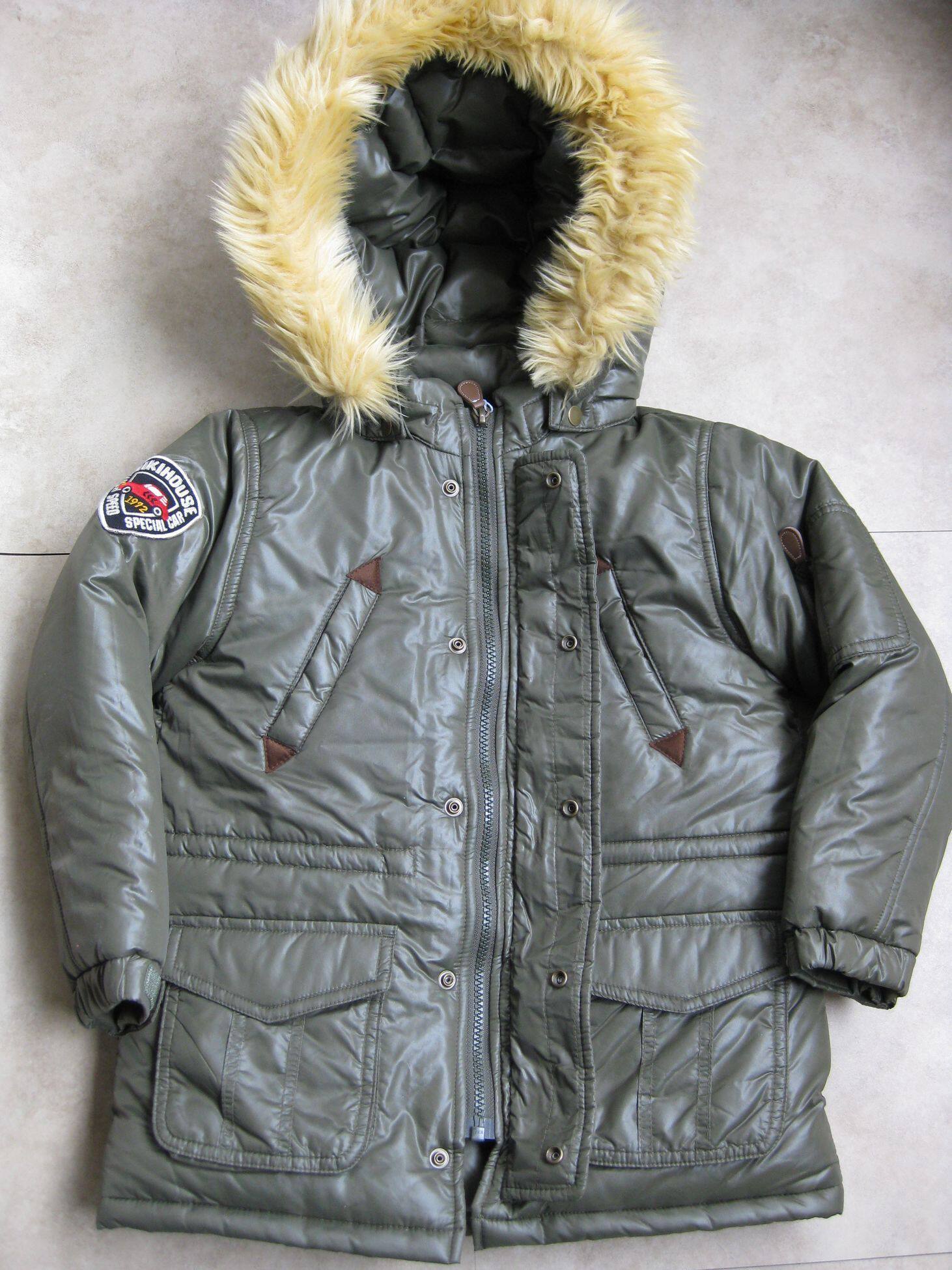 Shanghai Spot Japan mikihouse Children's Army Green Warmth Thickened down jacket 120cm