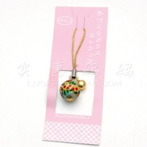 Import special price spot Japan straight delivery and wind protection pure gold leaf handmade glazed ball mobile phone chain
