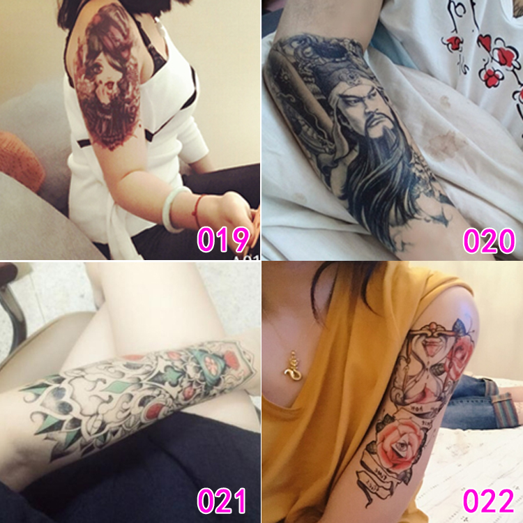 Dán hình xăm cánh tay hoa lớn không thấm nước nam nữ kéo dài Hàn Quốc đen trắng đầy đủ cánh tay mô phỏng hình xăm dán cơ thể xăm dán