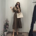 Phụ nữ 2020 gió lạnh mới Hồng Kông sang trọng trang phục khí chất Váy ren mỏng gió retro - Váy eo cao Váy eo cao