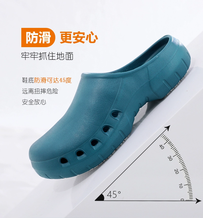 Operating room slippers women's non-slip medical surgical slippers laboratory intensive care unit nurse Baotou hole shoes summer thick sole