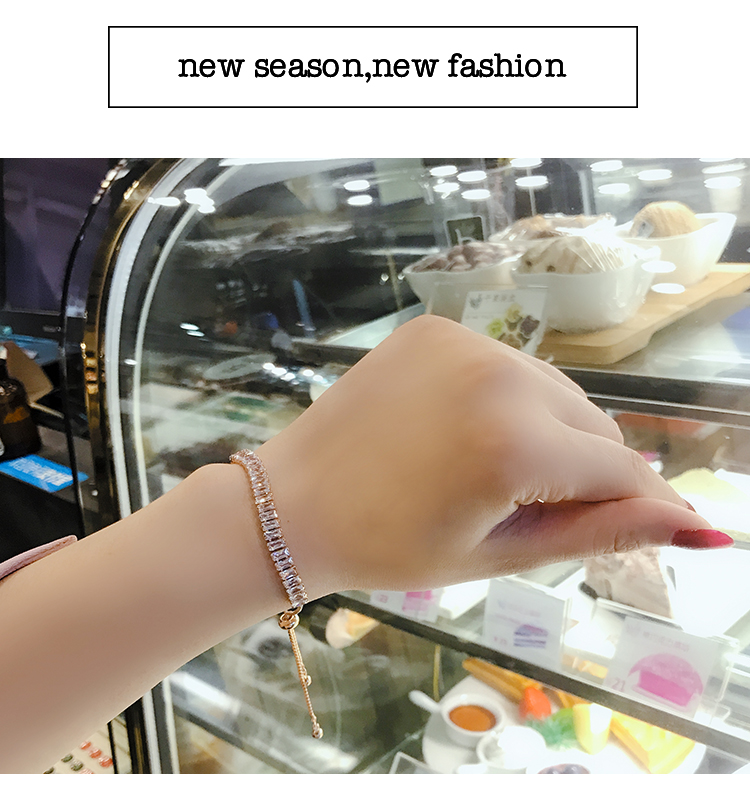 Thời trang zircon pha lê bracelet nữ Hàn Quốc phiên bản của cá tính đơn giản tính khí sinh viên hoang dã bracelet Sen tay trang sức vòng tay