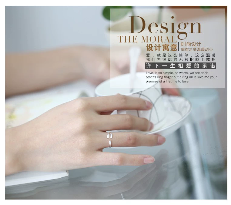 Nhật Bản và Hàn Quốc phụ kiện đơn giản quà tặng trang sức cho nam giới và phụ nữ trên nhẫn chỉ số ngón tay mở vòng điều chỉnh nhẫn nhẫn cưới đẹp