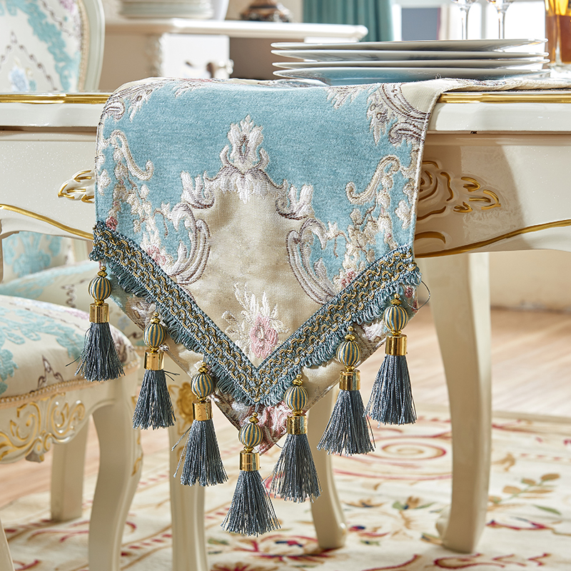 Table flag European luxury high-end modern simple American dining table cloth mat set custom-made coffee table flag TV cabinet flag