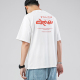 in ngắn tay áo thun nam Hàn Quốc phiên bản đường phố hip-hop cuff stitchround bông loose-fitting retro Nhật Bản T-shirt hàng đầu