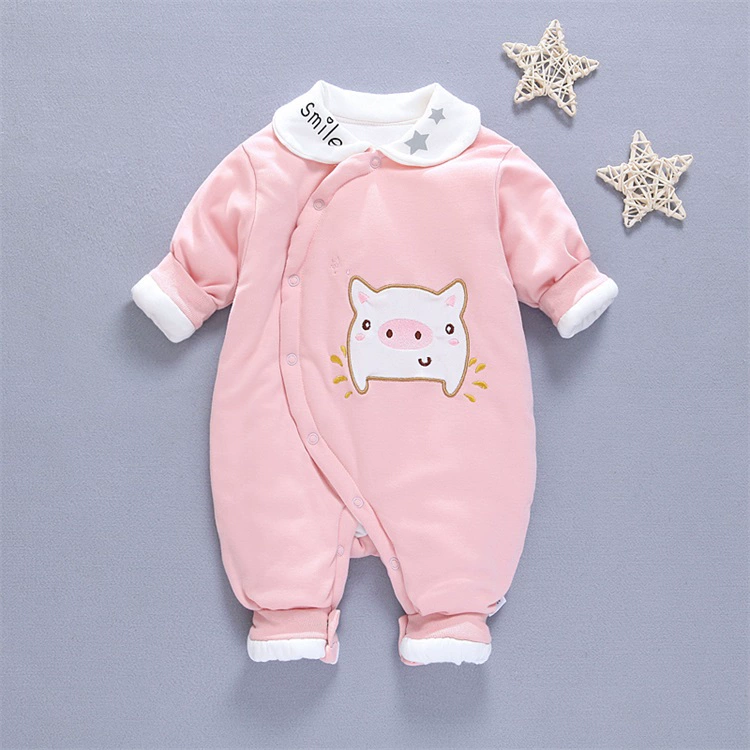 Bộ đồ jumpsuit cotton mỏng cho bé mùa thu đông Các bé mặc áo cotton ấm cho bé 3 sơ sinh hết cotton 0-6 tháng - Áo liền quần