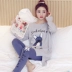 Thời trang đồ ngủ dài của phụ nữ Hàn Quốc mùa xuân và mùa thu cotton dài tay