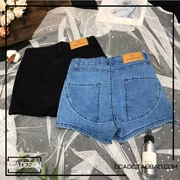 CCA tự chế siêu lửa đào quần jeans hông eo cao co giãn bó sát skinny gợi cảm quần nóng bỏng - Quần short