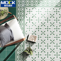 Fan-style green flower brick Nordic kitchen toilet wall brick and floor tiles Toilet Tile Leaves Balcony Flower pieces