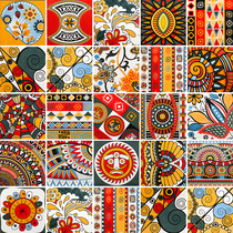 Indian vintage tiles thangka antique art tiles 300 balcony background wall tiles parquet non-slip floor tiles 200