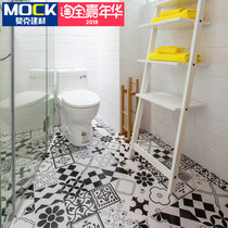 Toilet tiles Nordic Art small flower tiles black and white parquet wall tiles bathroom kitchen balcony toilet non-slip floor tiles