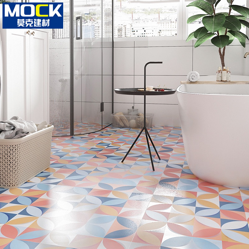 Face-style Retro Full Porcelain Art Flower Brick Kitchen Makeup Room Non-slip Floor Tiles Bathroom Balcony Wall Brick 300 Flower pieces