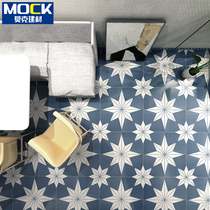 Black and white vintage small tiles Nordic style kitchen bathroom balcony 300 flower piece wall ground antique non-slip tile