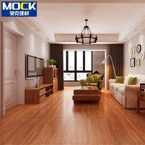 Wood grain brick 800x800 room floor tile anti-slip imitation solid wood floor brick red living room bedroom antique tile