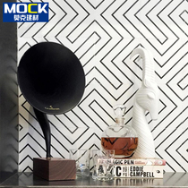 Small flower tiles Nordic black and white floor tiles bathroom kitchen wall tiles bathroom balcony art tiles 300x300 flower pieces