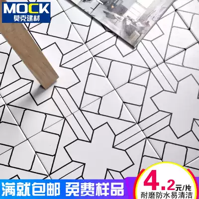 Black and white tiles Geometric simple modern tile lines 200 Nordic bathroom Kitchen powder room Balcony floor tiles 300