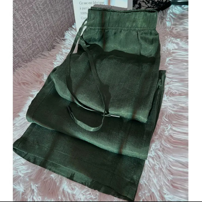 亚麻女裤子2026新款休闲九分裤时尚宽松显瘦窄版直筒阔腿裤薄款夏