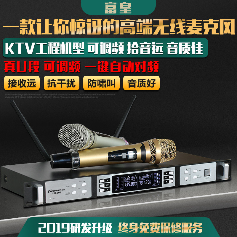 Rich Royals UH800 Professional Wireless Microphone Microphone One Tug 2 KTV Stage Performance Family Karaoke Microphone