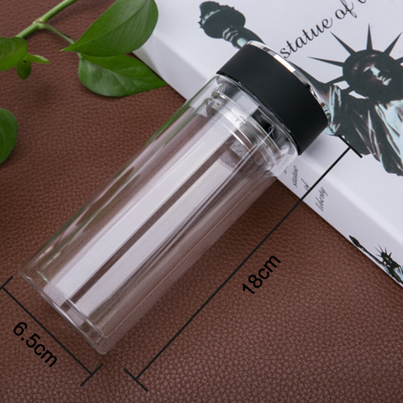 Gift custom printing cup gift cup double crystal glass gives power cover diamond quality lid print logo