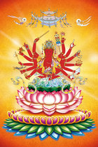 Red Zhunti Bodhisattva portrait decoration painting Buddha painting photo paper plastic sealing crystal table customization Zhunti Buddha Mother