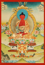 Amitabha Buddha portrait living room decoration painting Buddha statue painting photo paper plastic seal crystal table Amitabha thangka customization