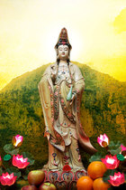 Customized Guanyin Bodhisattva portrait Buddha portrait painting photo paper plastic seal Guanyin Das knot Guanyin double-sided printing