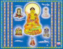 Custom eighty-eight Buddha portrait Photo paper Plastic Guanyin Buddha painting Tibet Sages bound Thangka Buddha hall painting