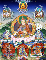 Custom Lotus Sheng Da Shi portrait Buddha painting Photo paper Plastic Tantric Buddha Thangka Lotus Master God of Wealth