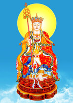 Customized Ksitibet Bodhisattva portrait Ksitiangwang Bodhisattva Buddha statue painting photo paper plastic seal knot Buddha Bodhisattva Lotus sitting statue