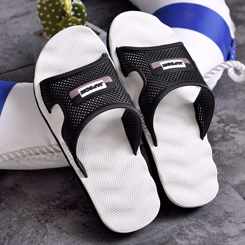 Large size one-word slippers indoor bathroom couple slippers men's summer sandals and slippers non-slip fashion trendy drag outdoor wear