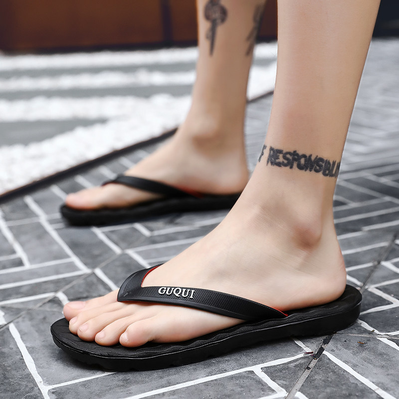 Red slippers men's summer Korean version trend non-slip Vietnamese slippers men's beach sandals and slippers fashion outer wear flip-flops men