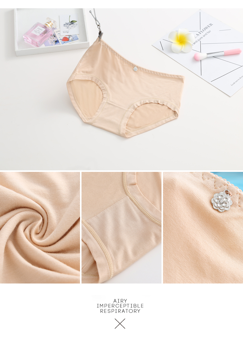 Modal đồ lót phụ nữ eo lớn kích thước cao eo quần ren vải cotton tóm tắt sịp cotton nam đẹp